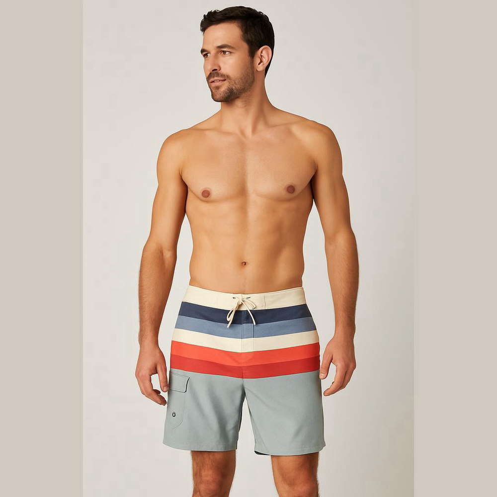 True Craft Board Shorts Men's Size 32 Striped Swim Trunks